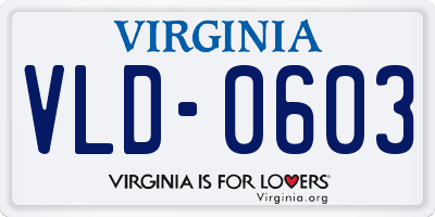 VA license plate VLD0603