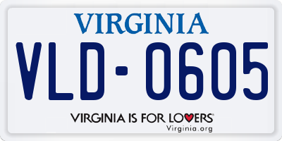 VA license plate VLD0605