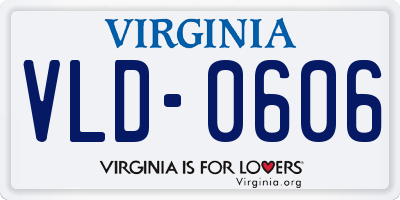 VA license plate VLD0606