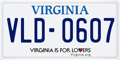 VA license plate VLD0607