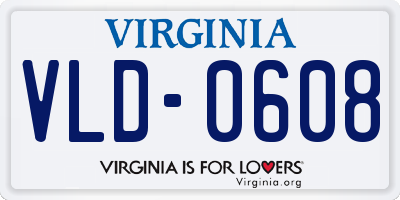 VA license plate VLD0608