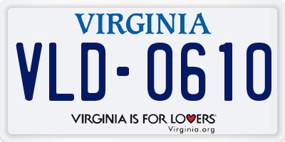 VA license plate VLD0610
