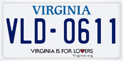 VA license plate VLD0611