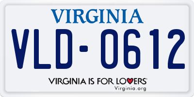 VA license plate VLD0612