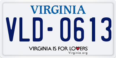 VA license plate VLD0613