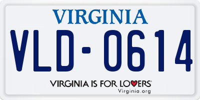 VA license plate VLD0614