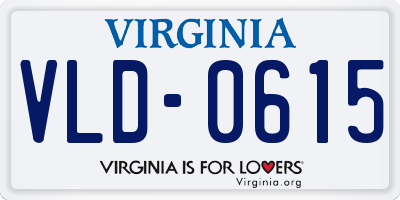 VA license plate VLD0615
