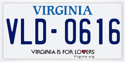 VA license plate VLD0616