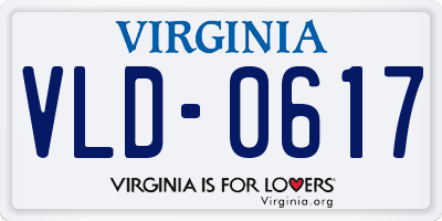 VA license plate VLD0617