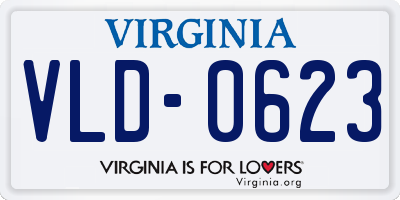 VA license plate VLD0623