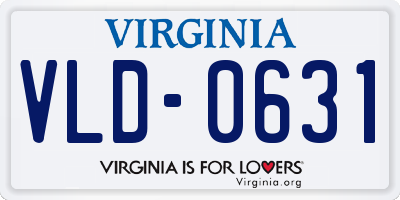 VA license plate VLD0631