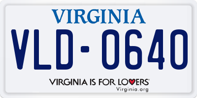 VA license plate VLD0640