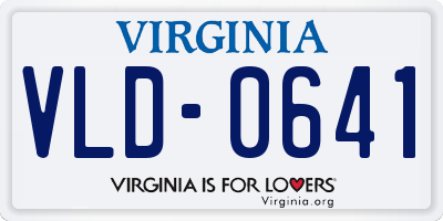 VA license plate VLD0641