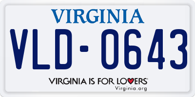 VA license plate VLD0643