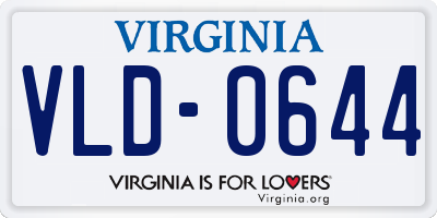 VA license plate VLD0644
