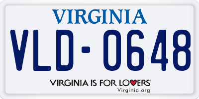 VA license plate VLD0648