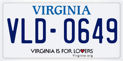 VA license plate VLD0649