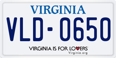 VA license plate VLD0650