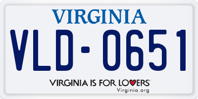 VA license plate VLD0651