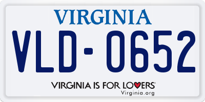 VA license plate VLD0652
