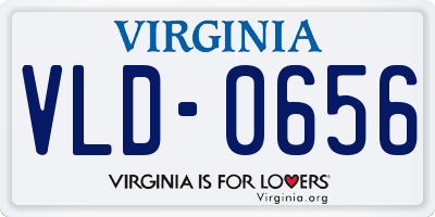 VA license plate VLD0656