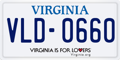 VA license plate VLD0660