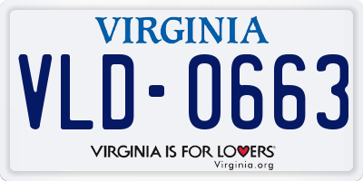 VA license plate VLD0663