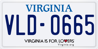 VA license plate VLD0665