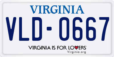 VA license plate VLD0667