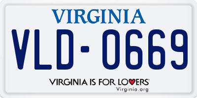 VA license plate VLD0669