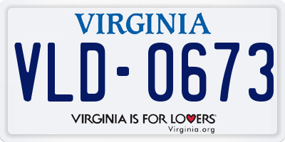 VA license plate VLD0673