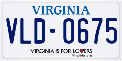 VA license plate VLD0675