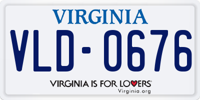 VA license plate VLD0676