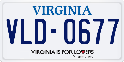 VA license plate VLD0677