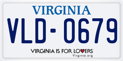 VA license plate VLD0679
