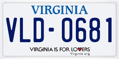 VA license plate VLD0681