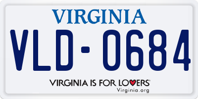 VA license plate VLD0684