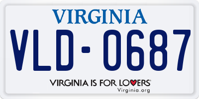 VA license plate VLD0687