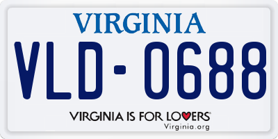 VA license plate VLD0688
