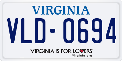 VA license plate VLD0694