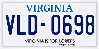 VA license plate VLD0698