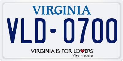VA license plate VLD0700