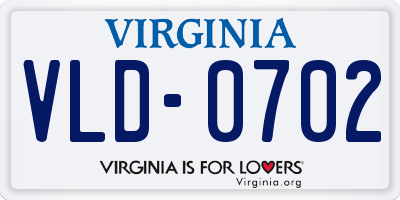 VA license plate VLD0702