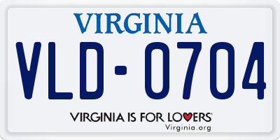 VA license plate VLD0704
