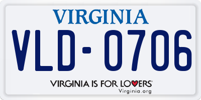 VA license plate VLD0706