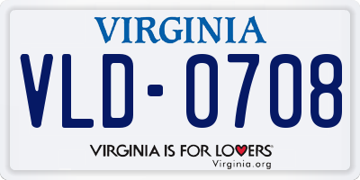 VA license plate VLD0708