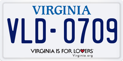 VA license plate VLD0709