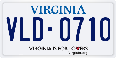 VA license plate VLD0710