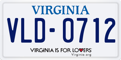 VA license plate VLD0712