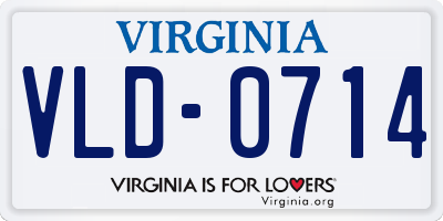 VA license plate VLD0714